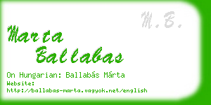 marta ballabas business card