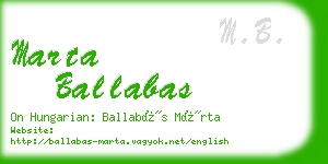 marta ballabas business card